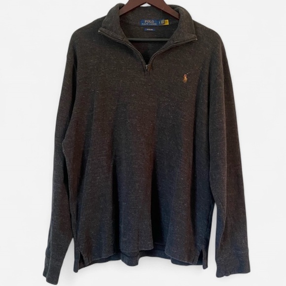 Ralph Lauren Other - Polo Ralph Lauren Men’s Estate Rib Gray Quarter Zip Pullover Sweater Size Large